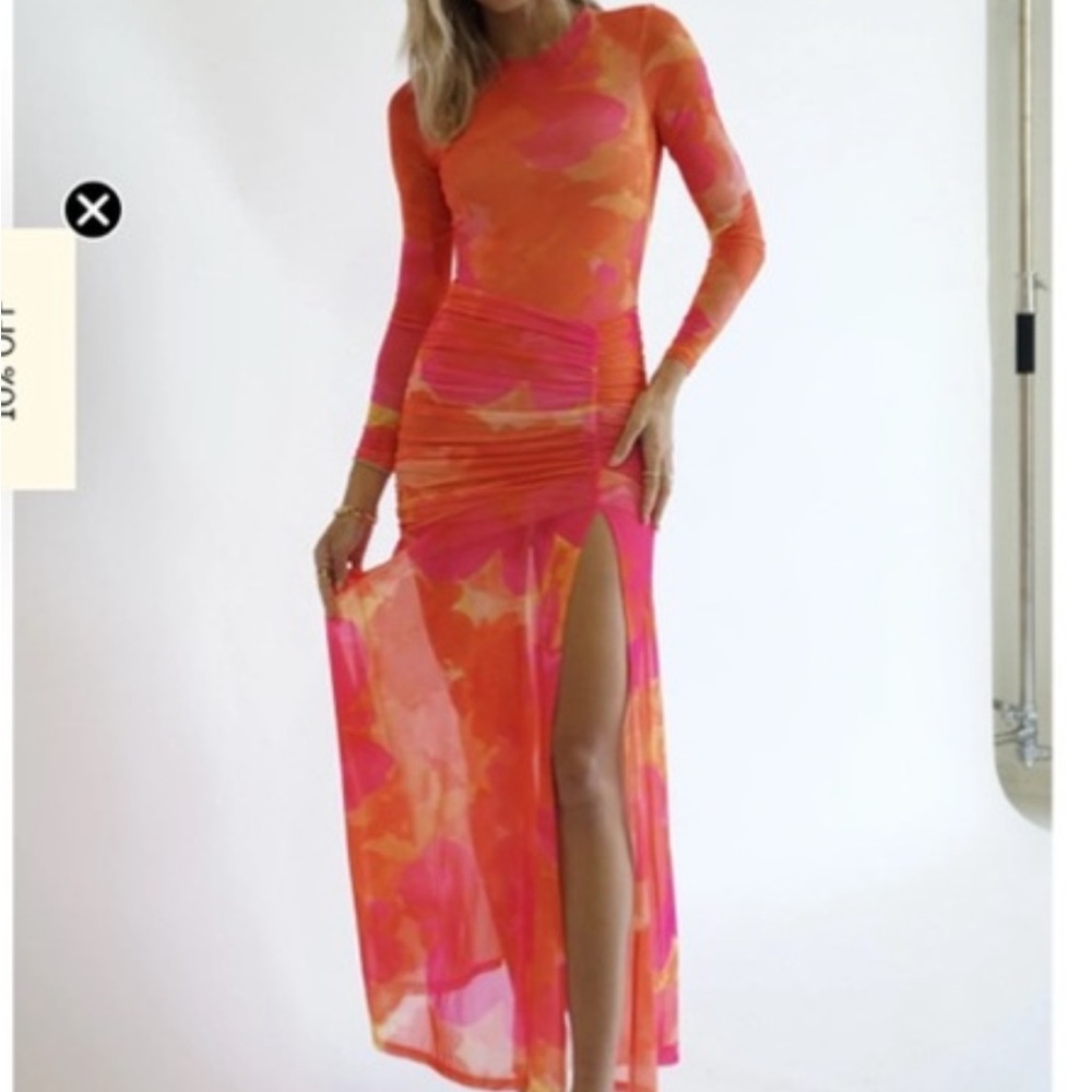 Elegant Pink and Orange Women's Dress